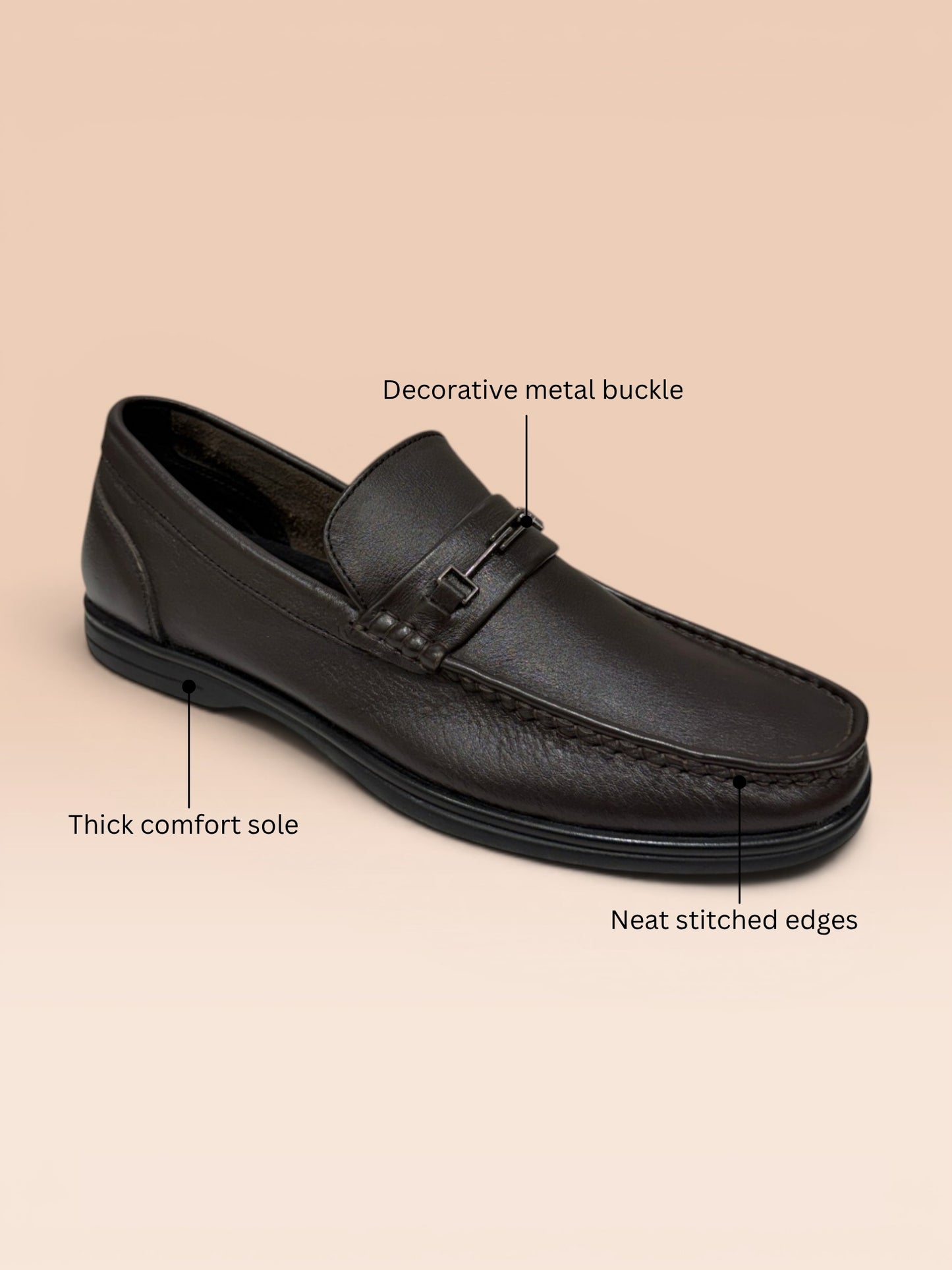 Brown Casual Slip-On Loafers