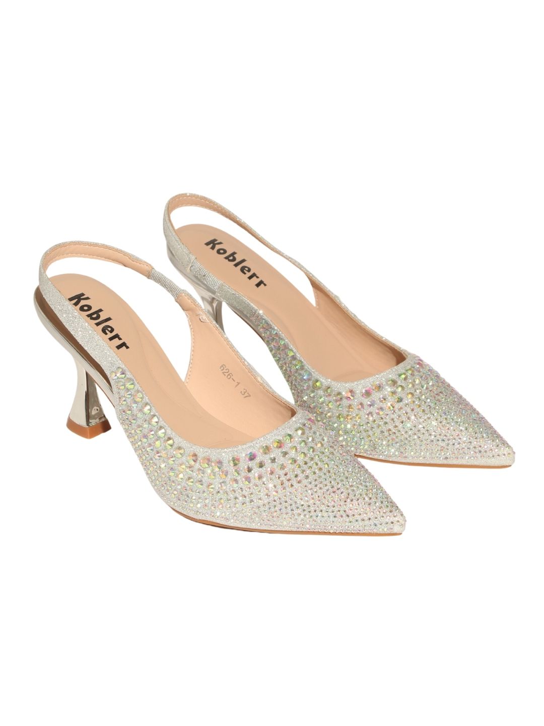 Rose Gold Embellished Party Heels