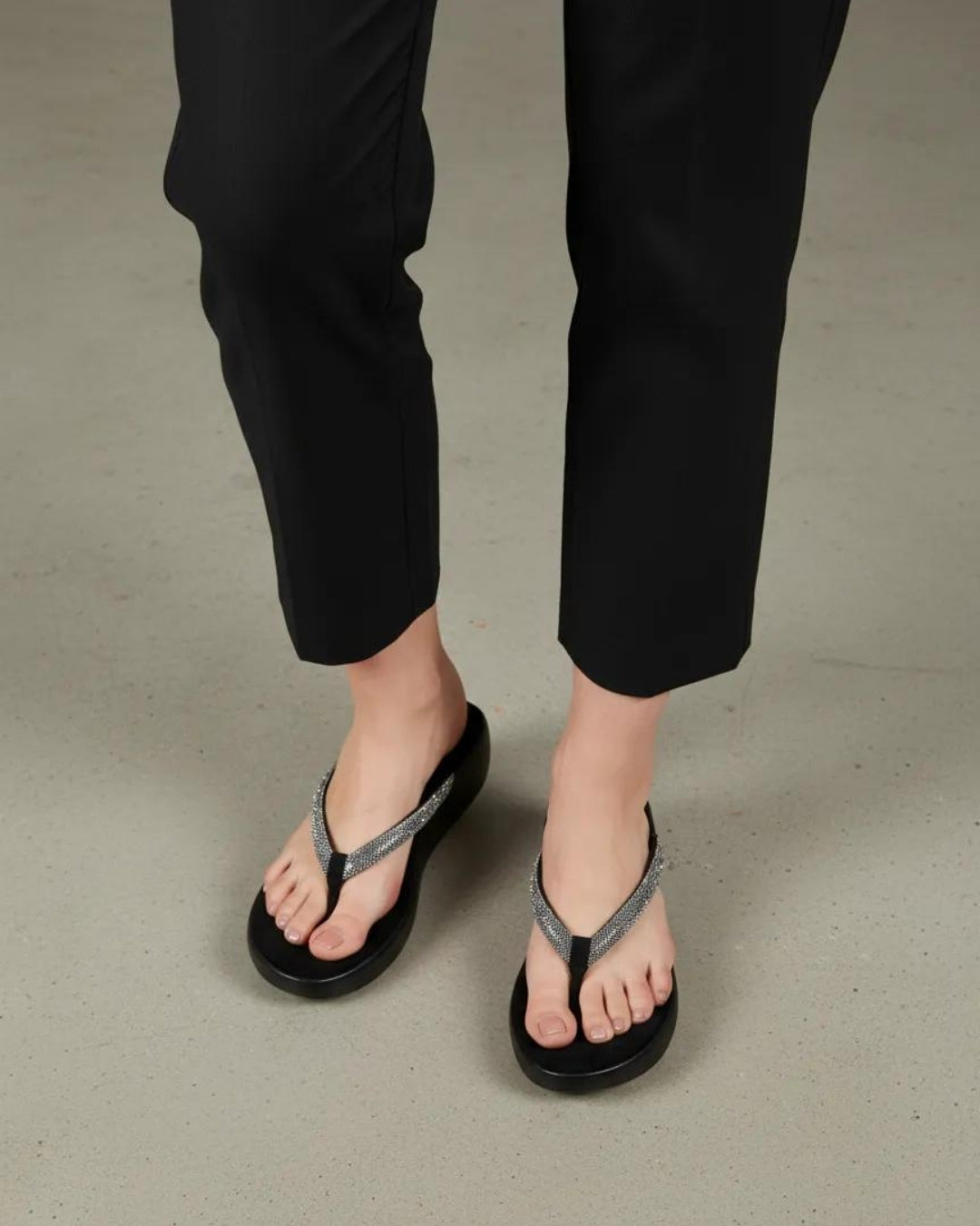 Black Casual Wedge Sandals