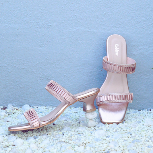 Rosegold Double Strap Heel