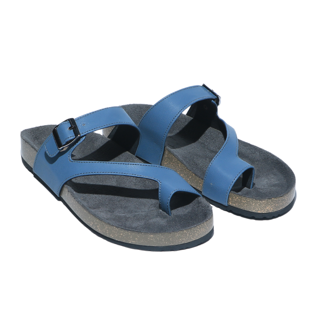 Blue Open Toe Slides