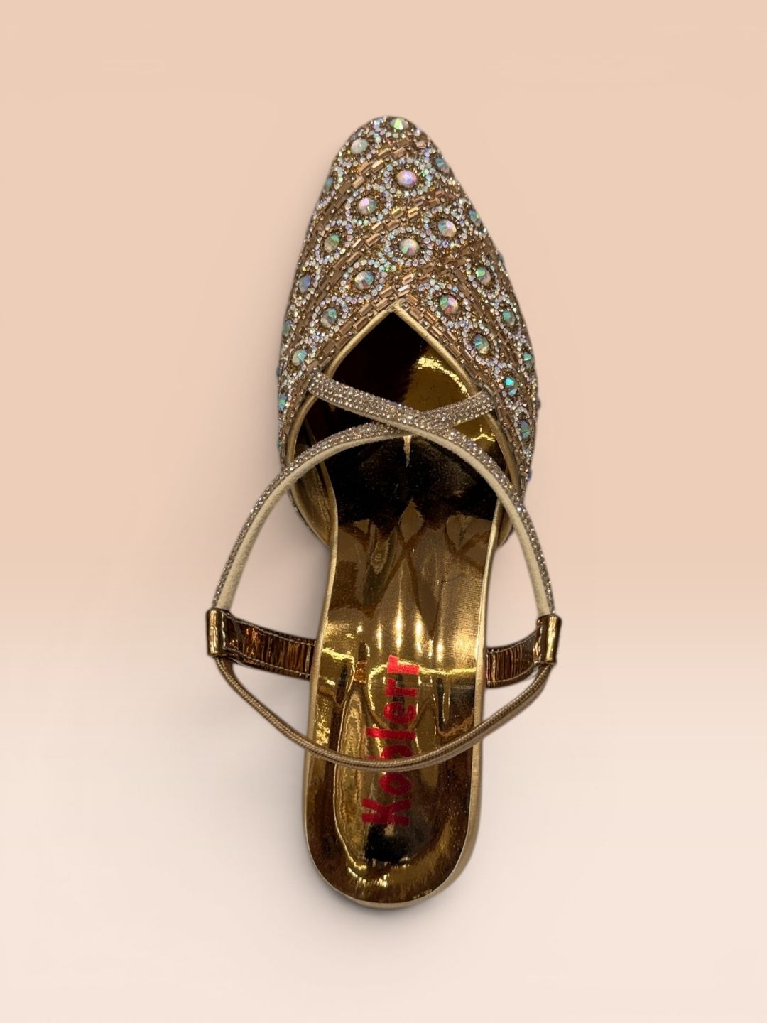 Copper Cross strap block heel