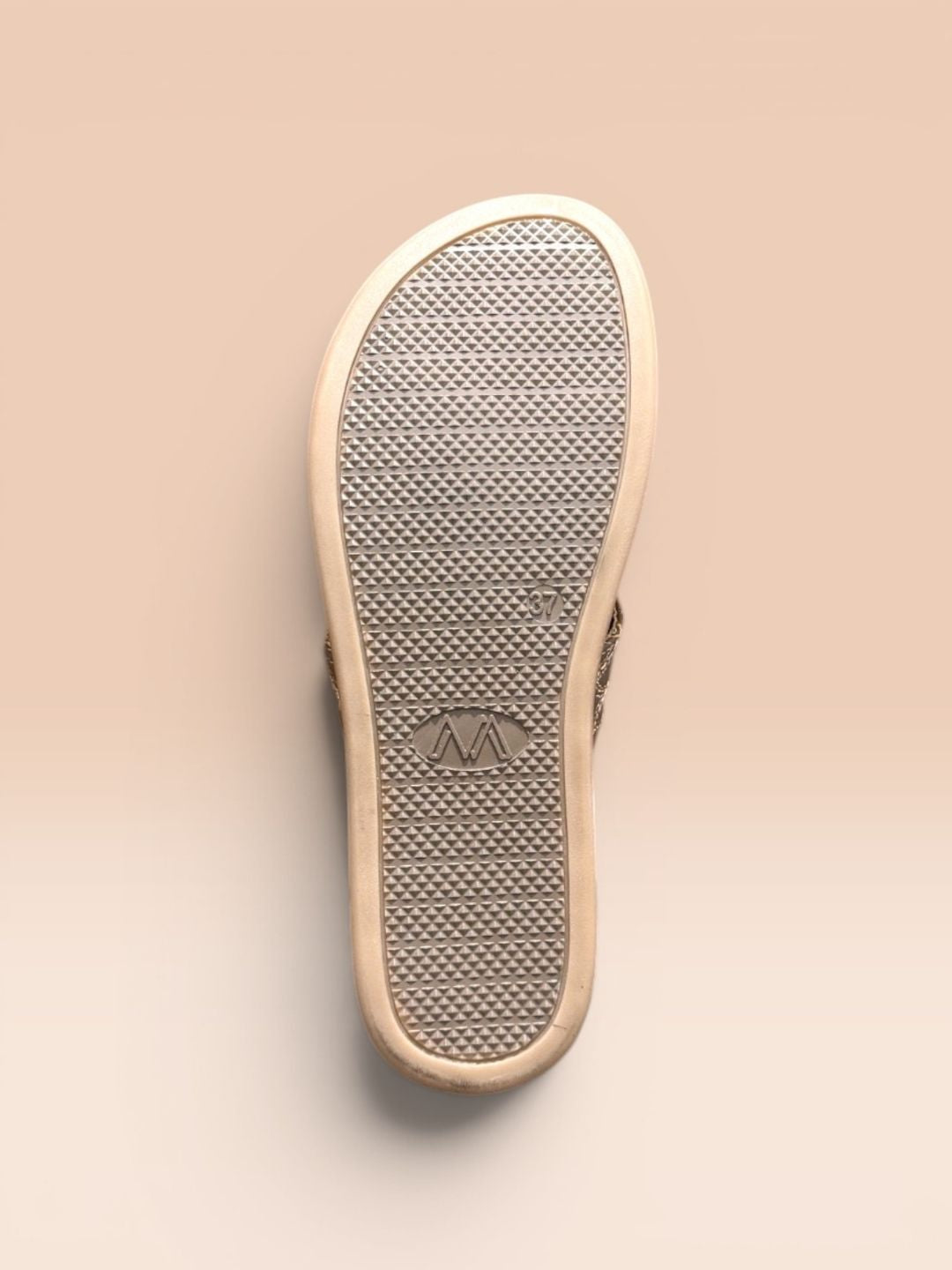 Cream Shimmer Slip-On Sandals