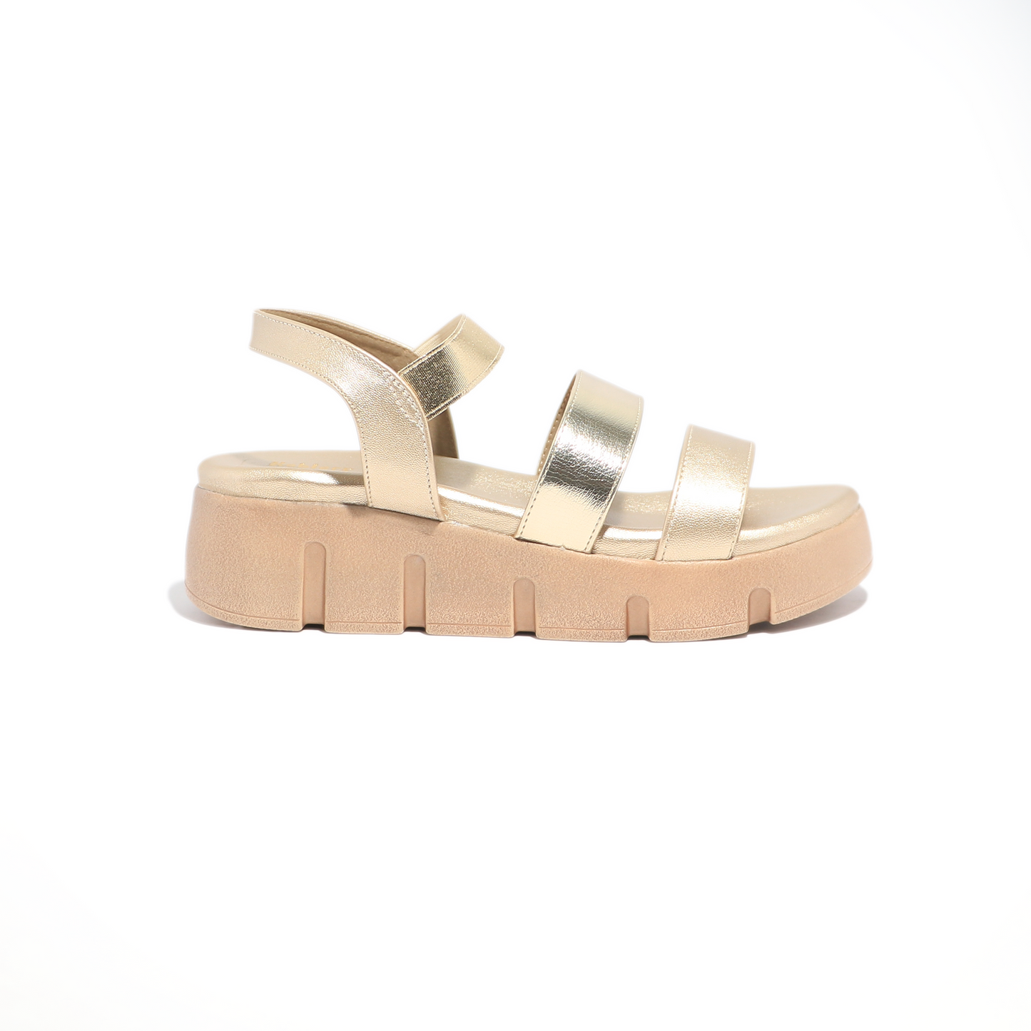 Gold Dual Strap Platform Heel