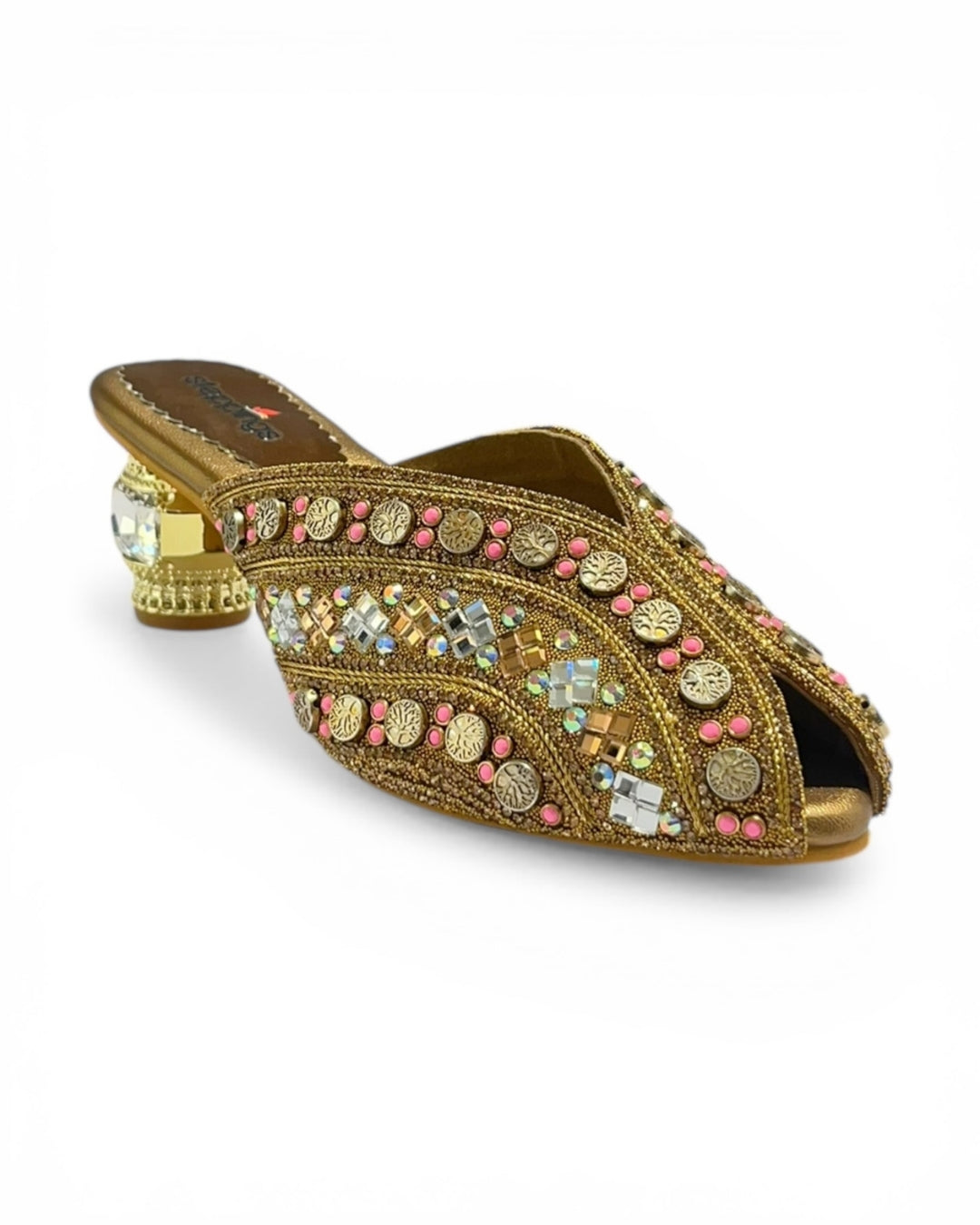 Embellished Peep-Toe Sandals