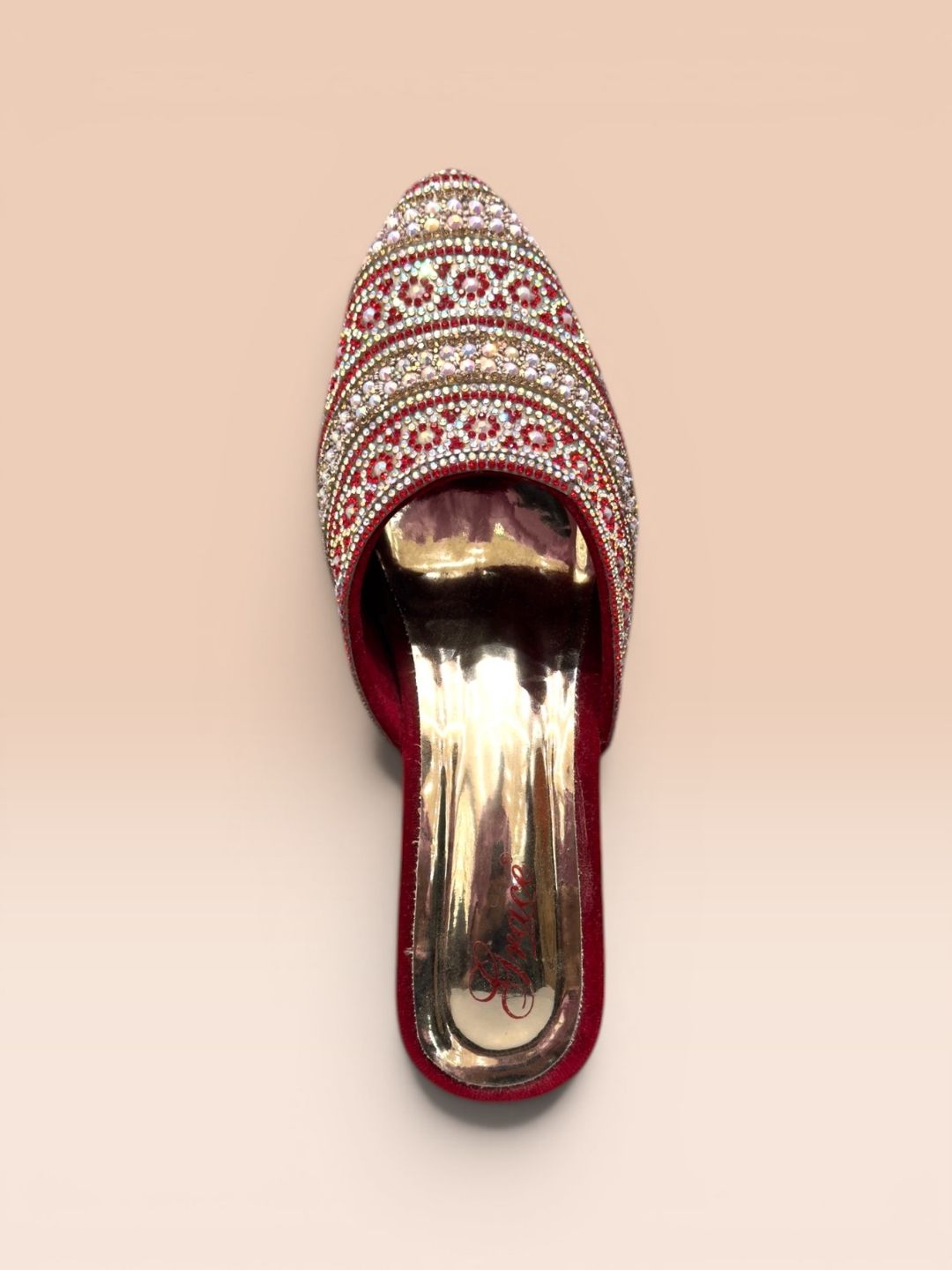 Red Pointed Slip-on Block Heel