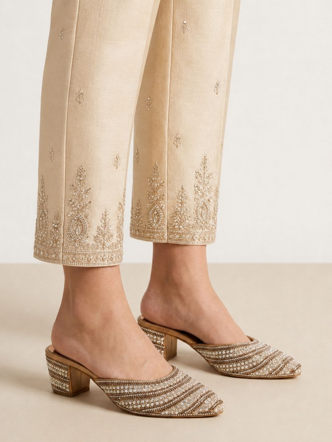 Copper Pointed Block Heel