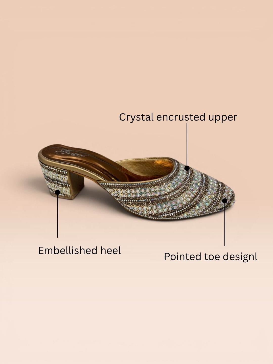 Copper Pointed Block Heel