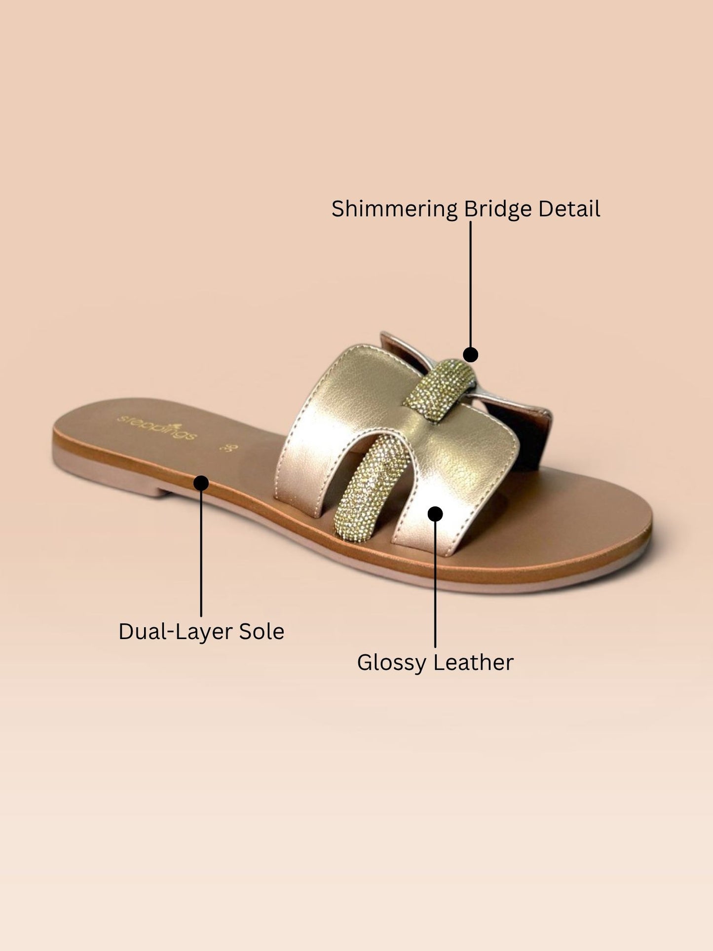Gold Open-Toe Flats