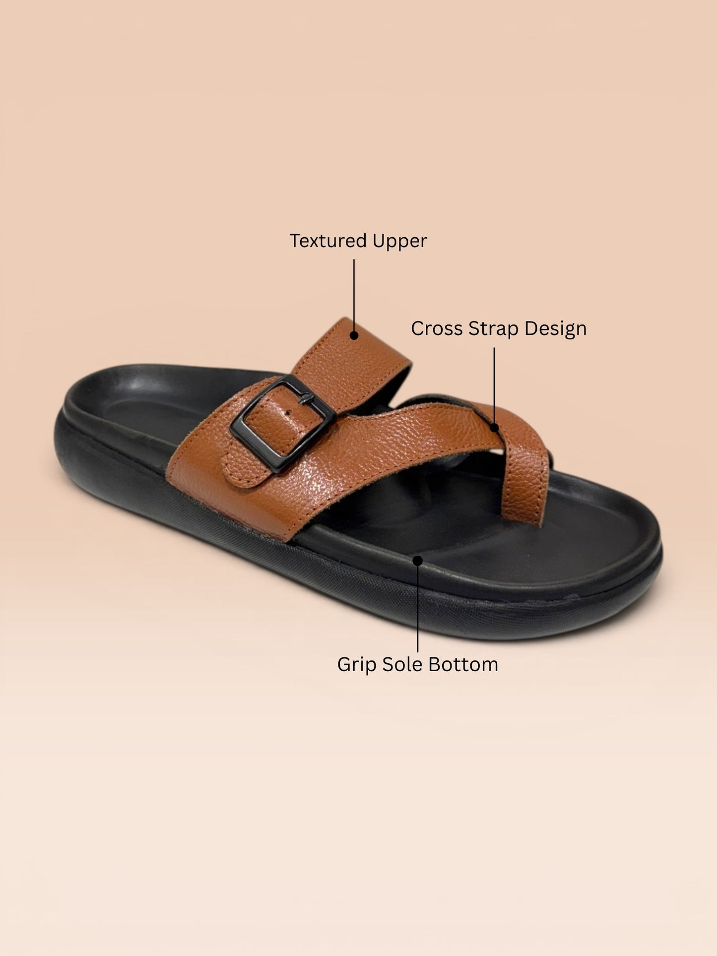 Men Cross-Strap Buckle Sandals
