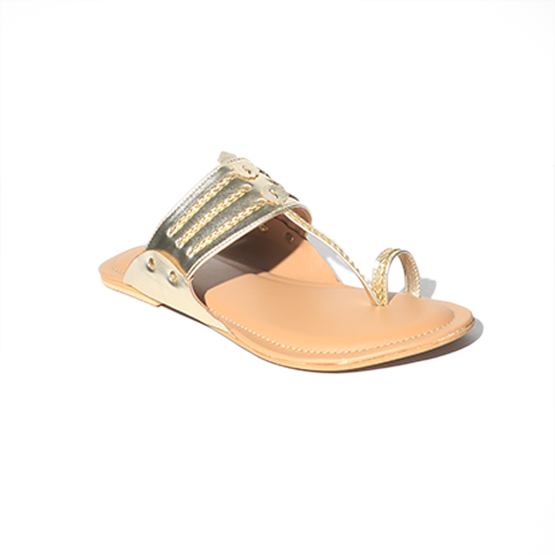 Gold Slip-On Kolhapuri