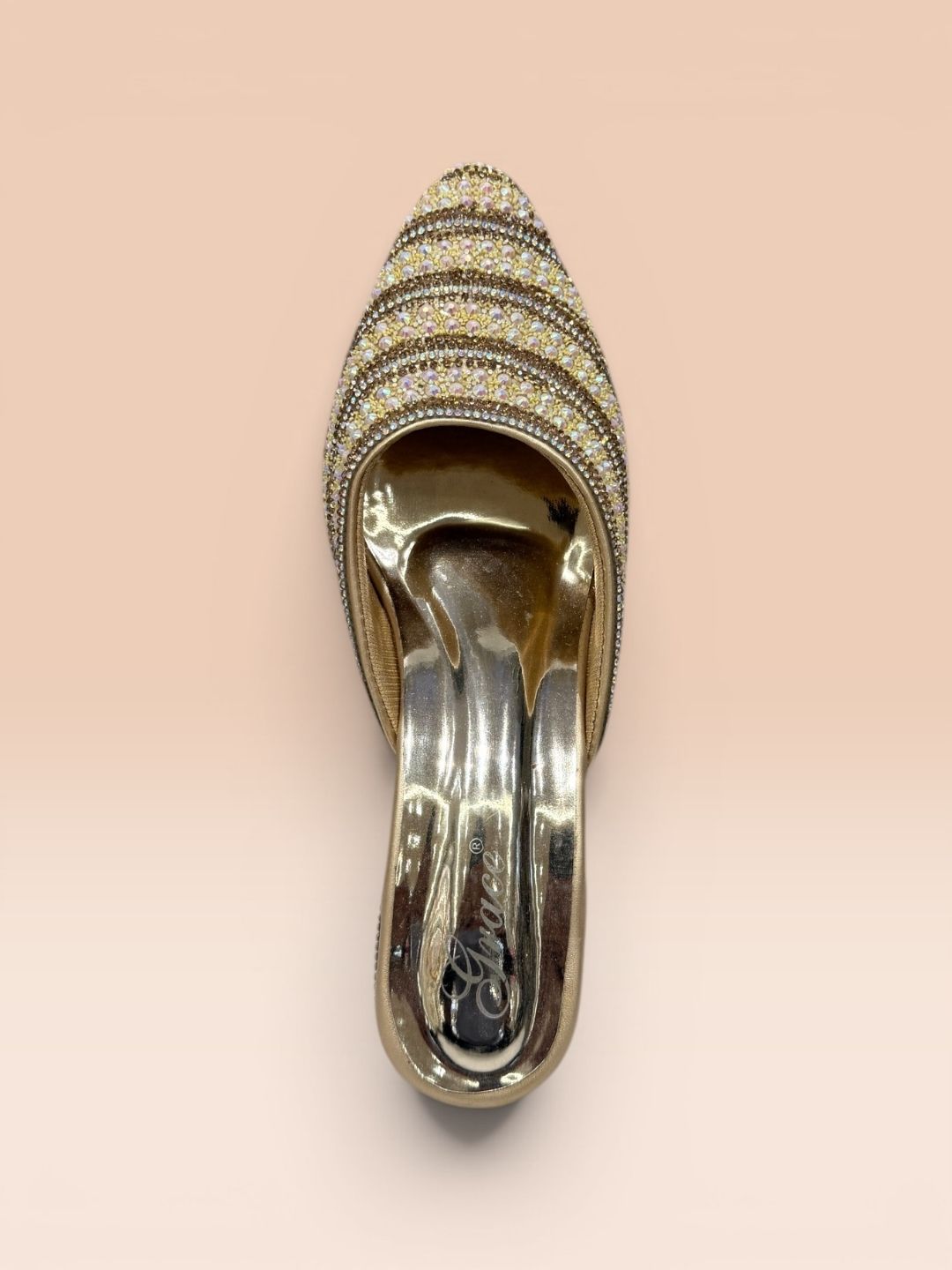 Gold Pointed Block Heel