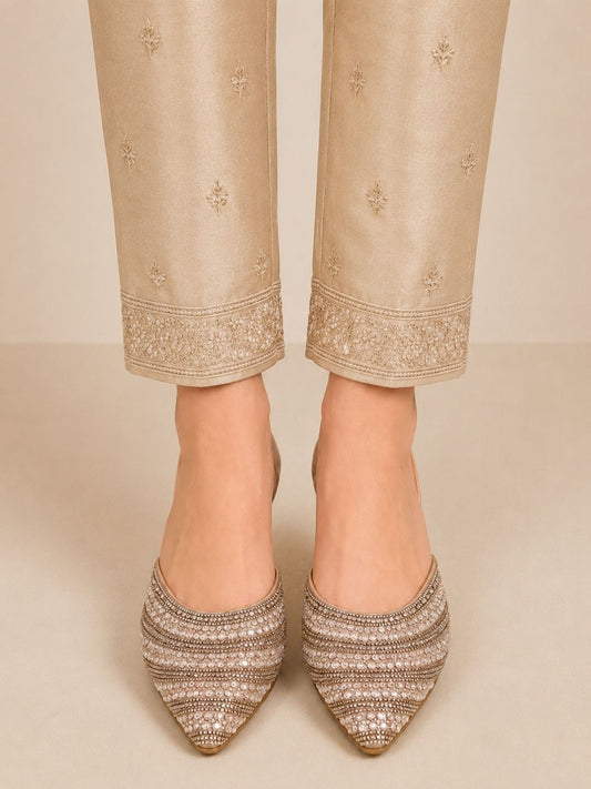 Rose Gold Pointed Block Heel