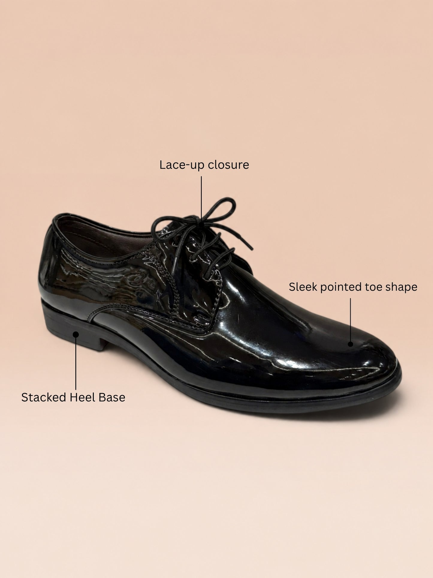 Black Ethnic Lace Up Shoes