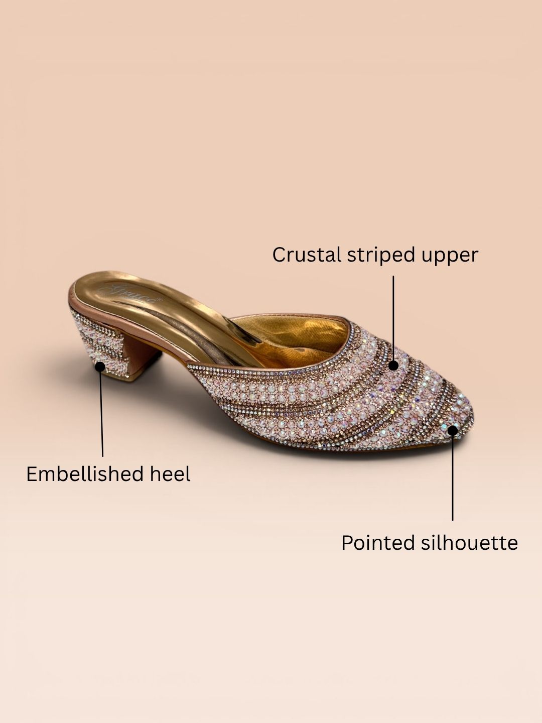 Rose Gold Pointed Block Heel