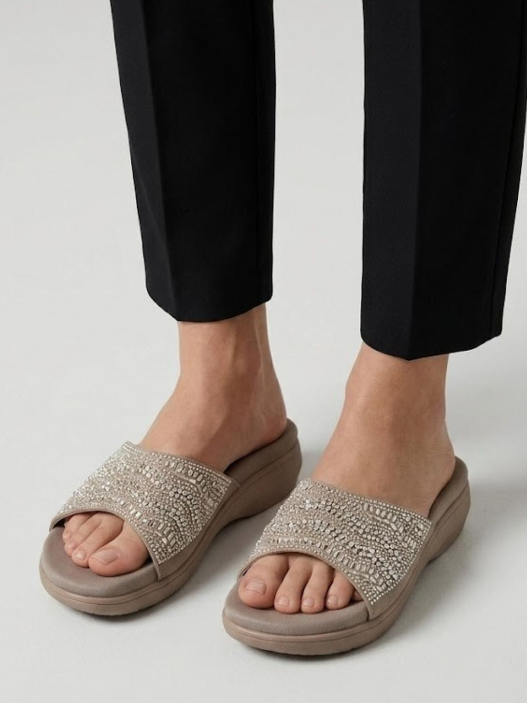 Grey Women Shimmer Sandals