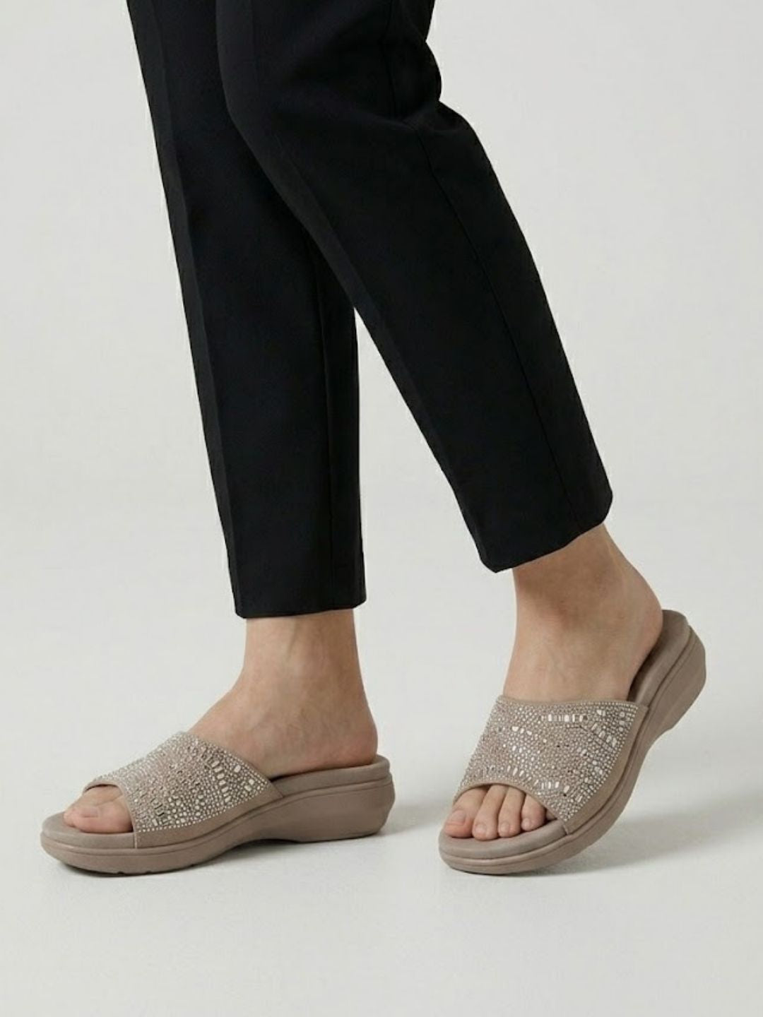 Grey Women Shimmer Sandals