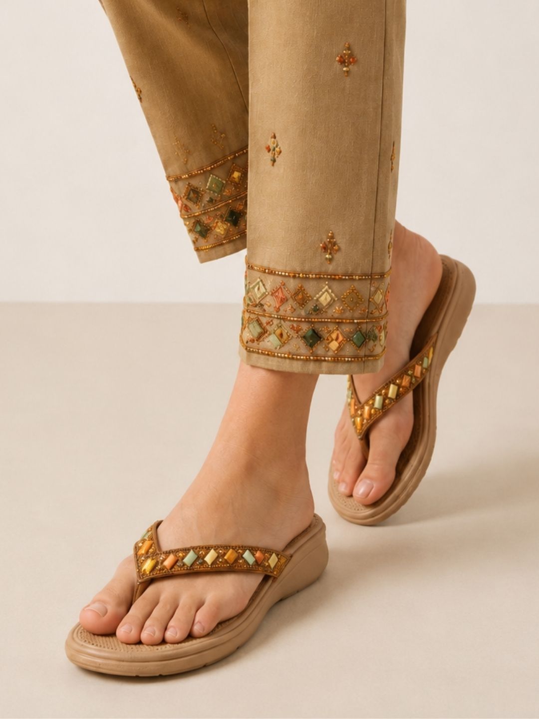 Tan Slip-on Casual wedge