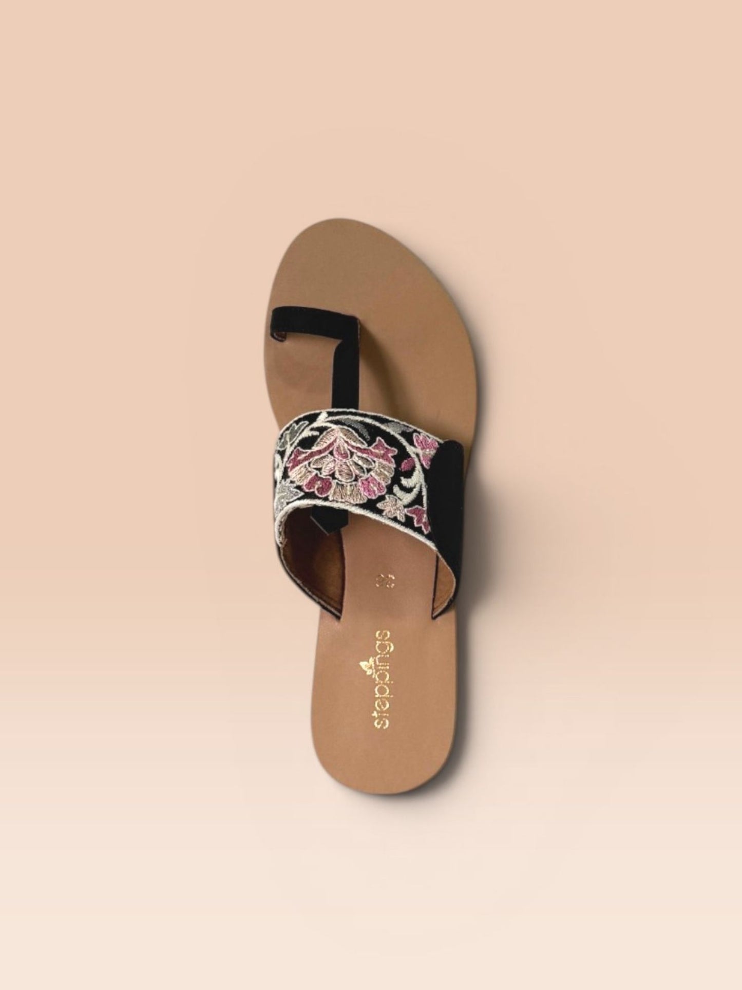 Black Toe Loop Flats
