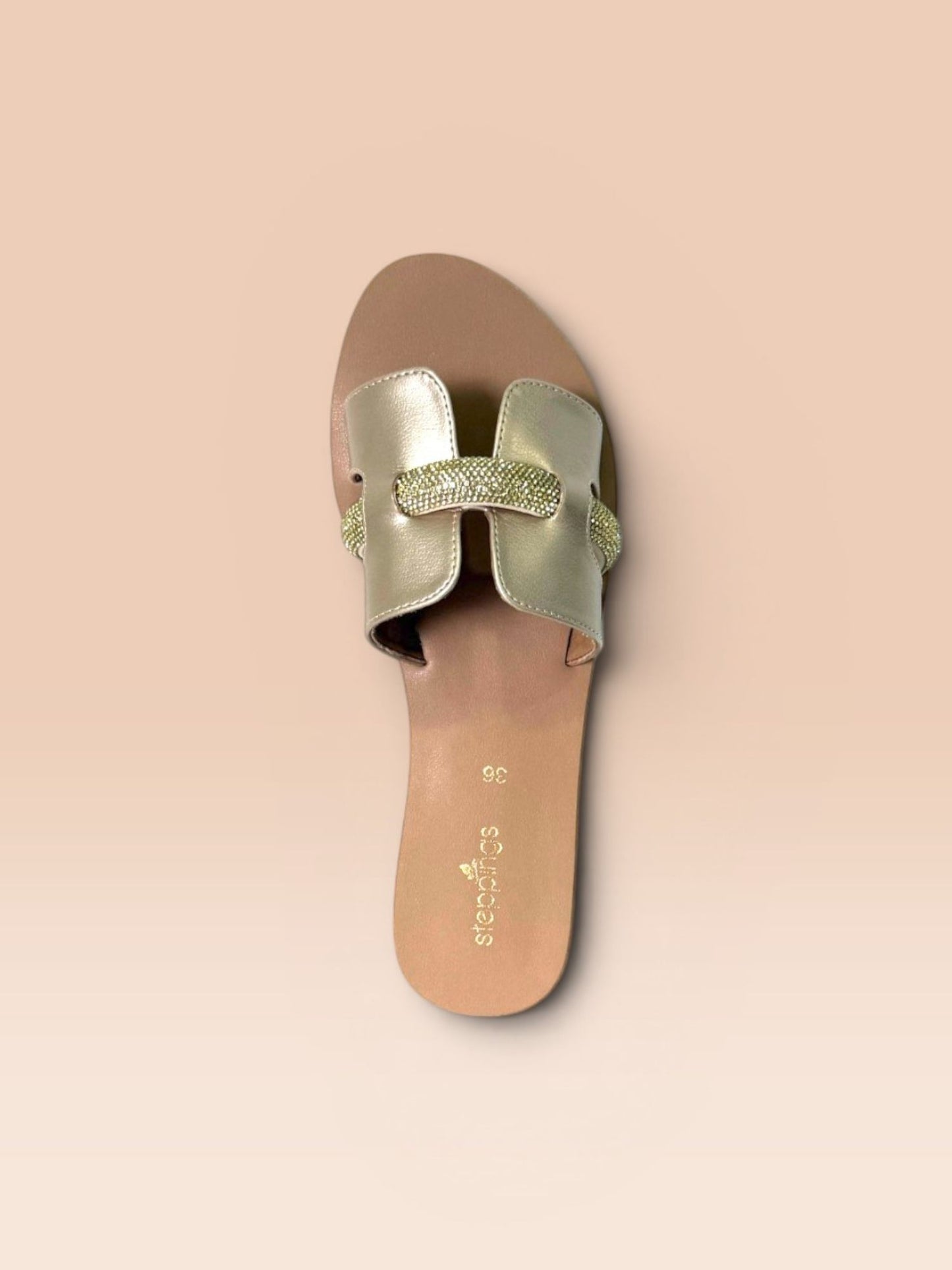 Gold Open-Toe Flats