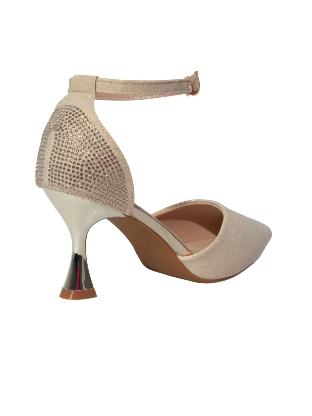 Gold Bead Embellished Party Heels