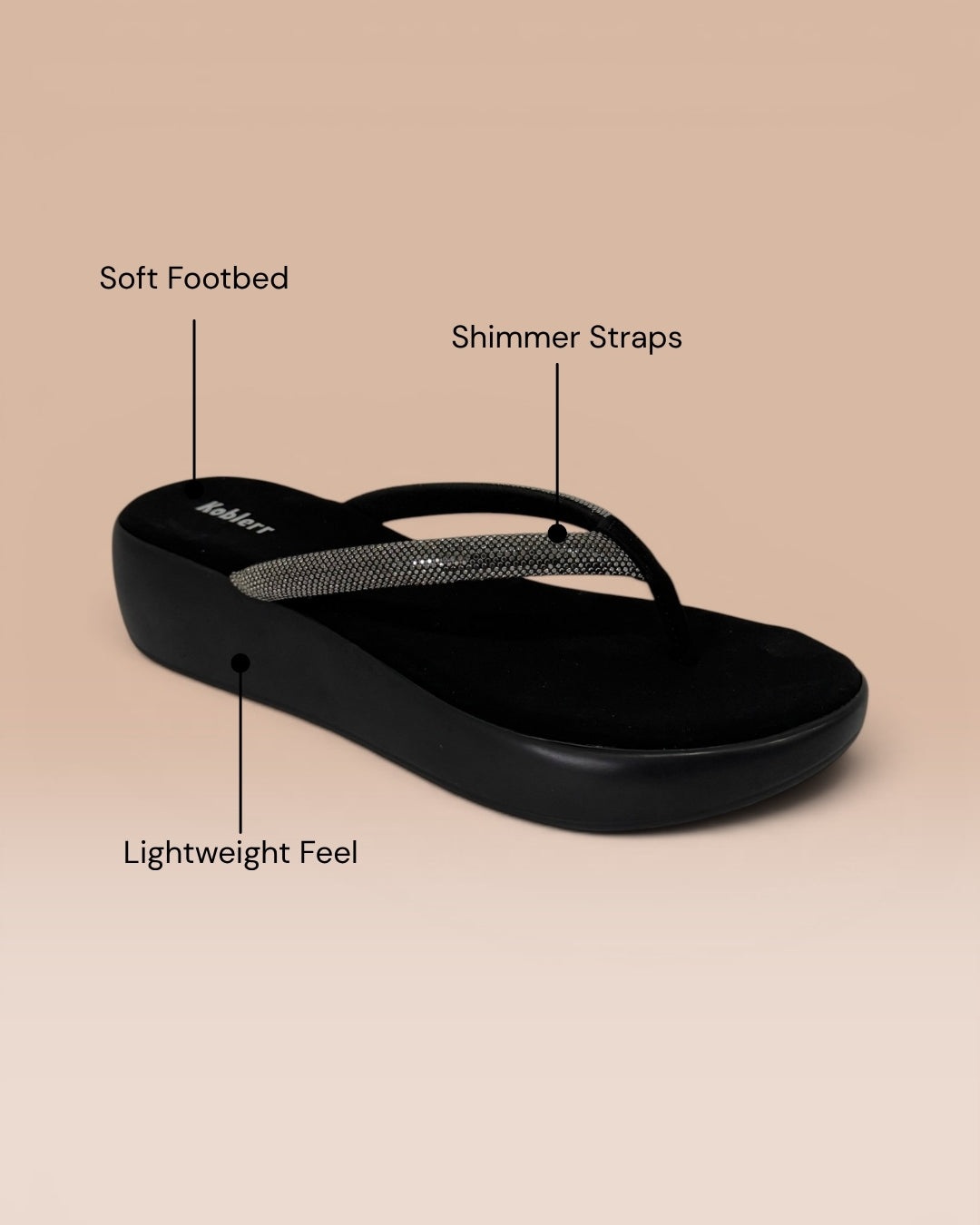 Black Casual Wedge Sandals