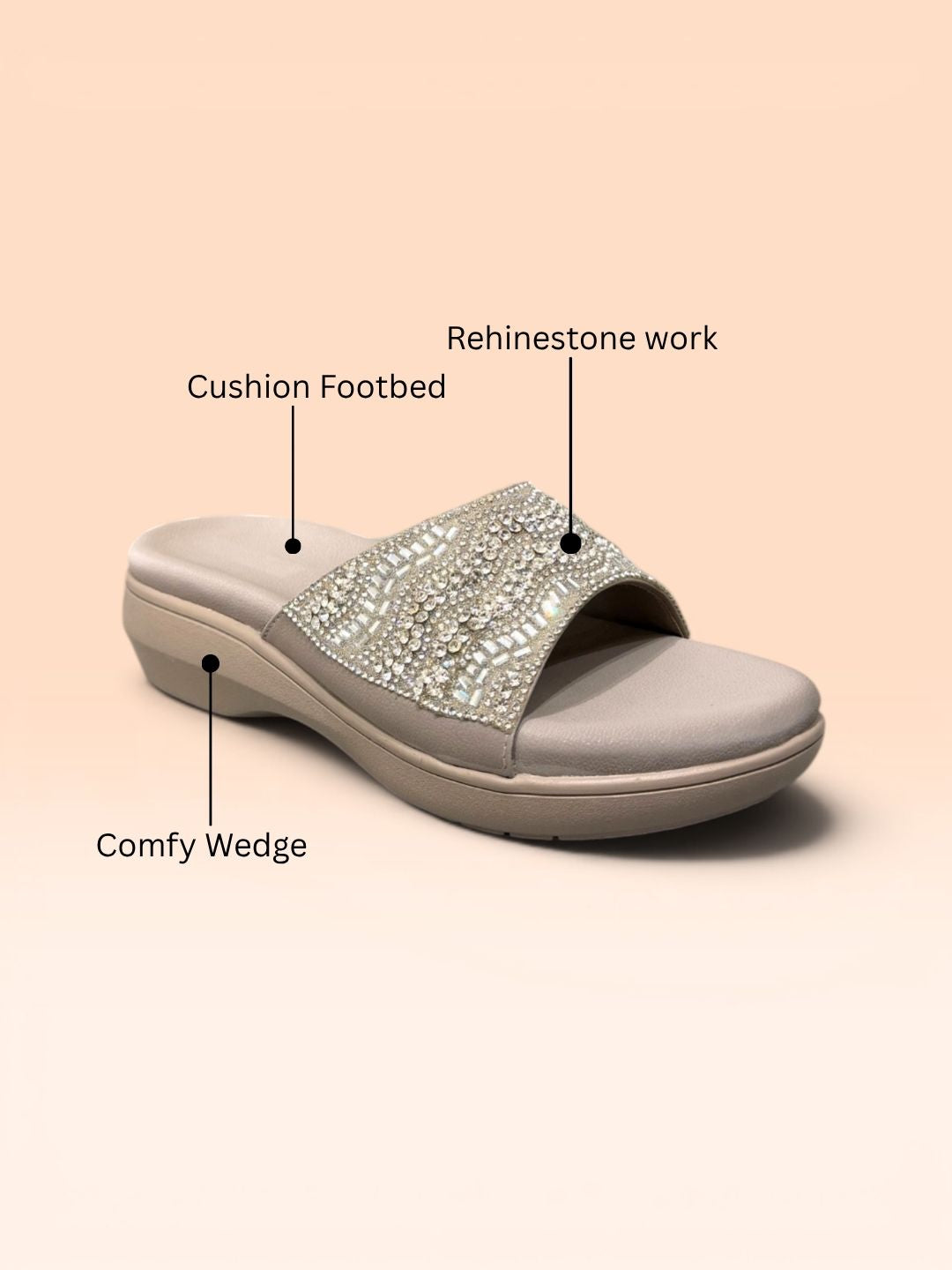 Grey Women Shimmer Sandals