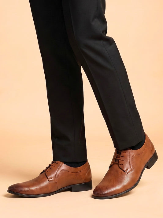 Tan Formal Derby Shoes