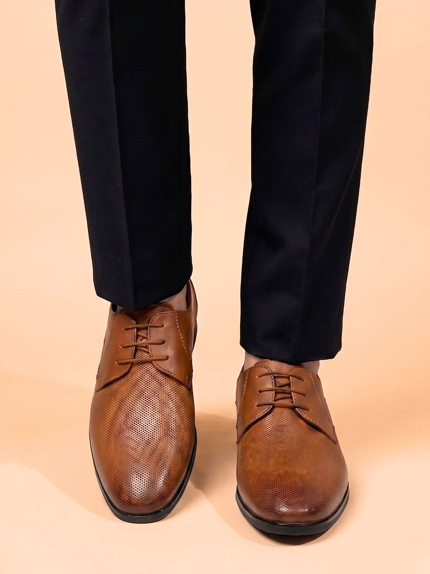 Tan Formal Derby Shoes