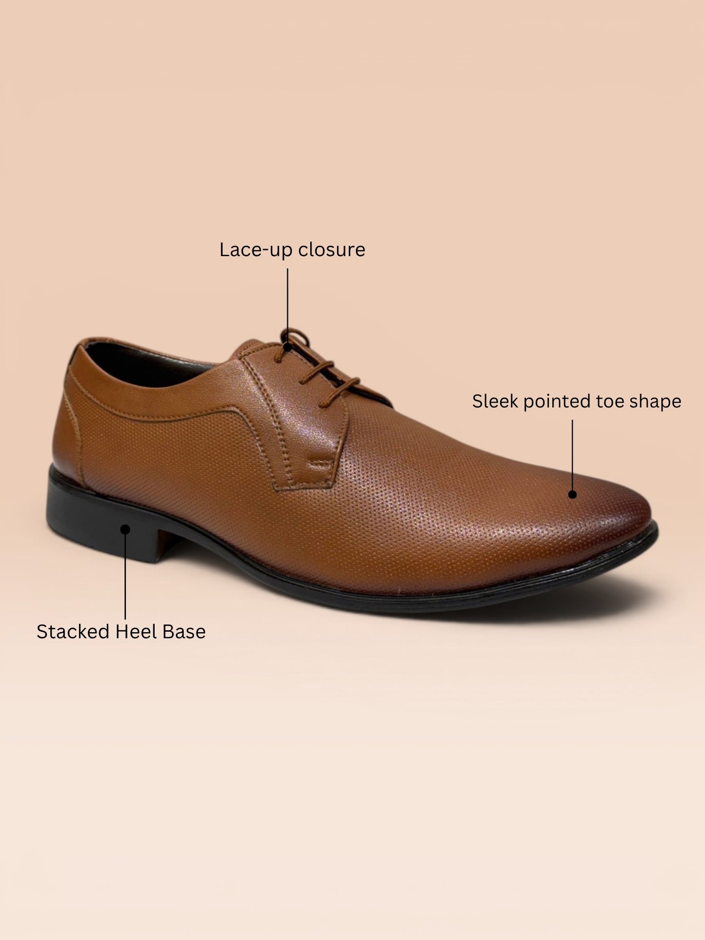Tan Formal Derby Shoes