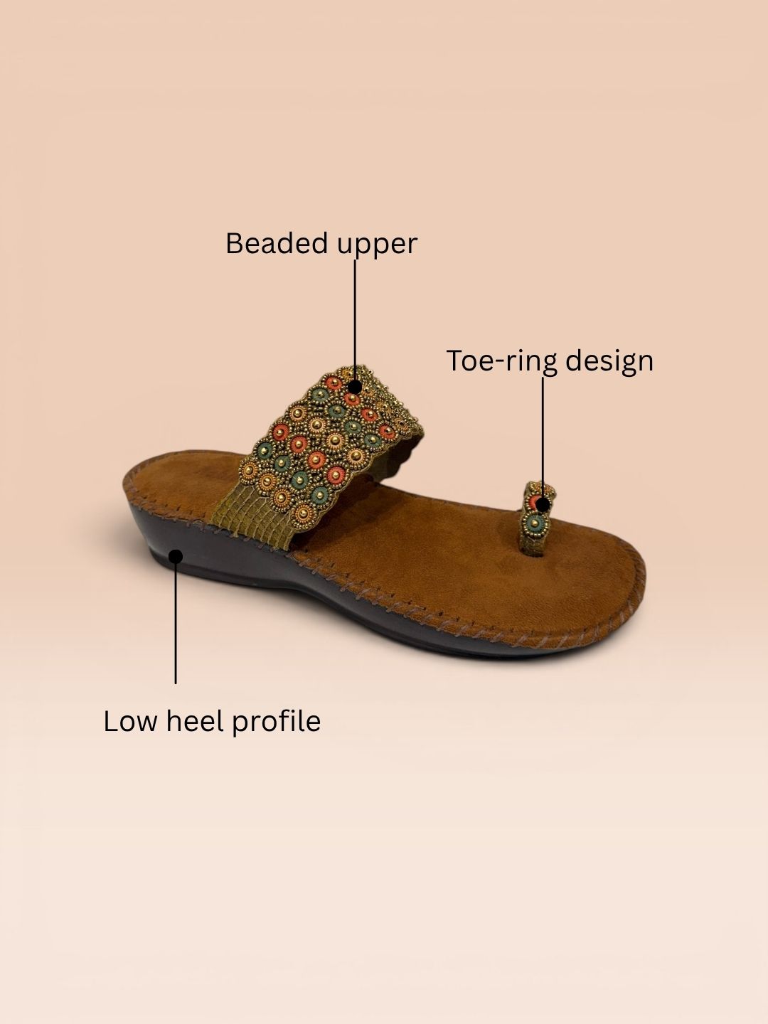 Tan Ethnic wedge Sandals