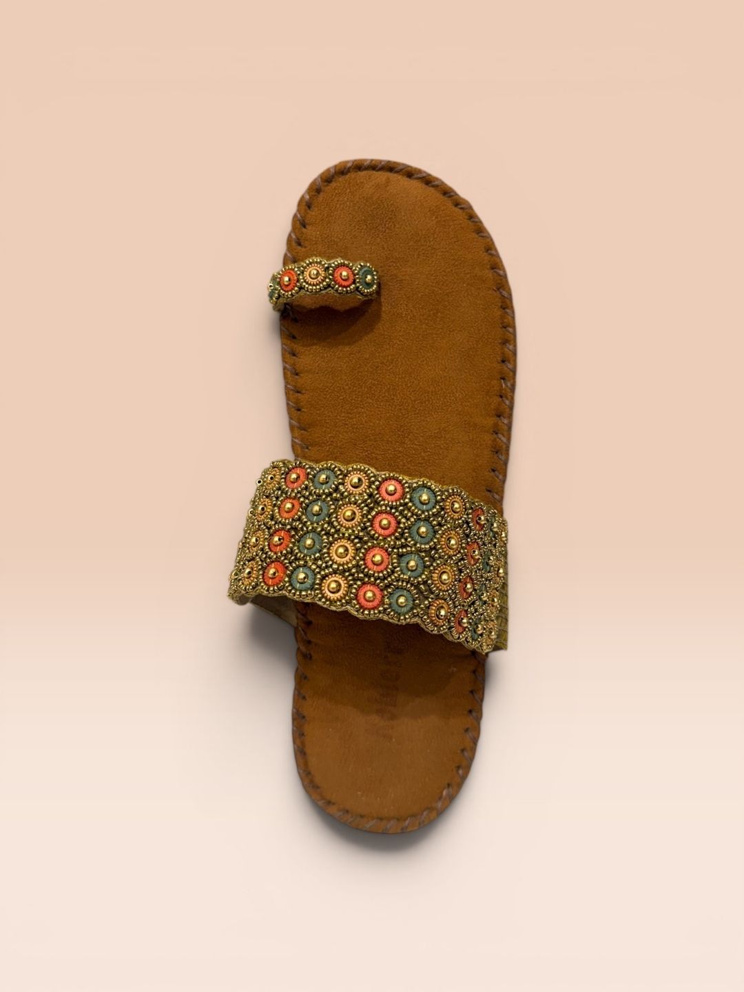 Tan Ethnic wedge Sandals