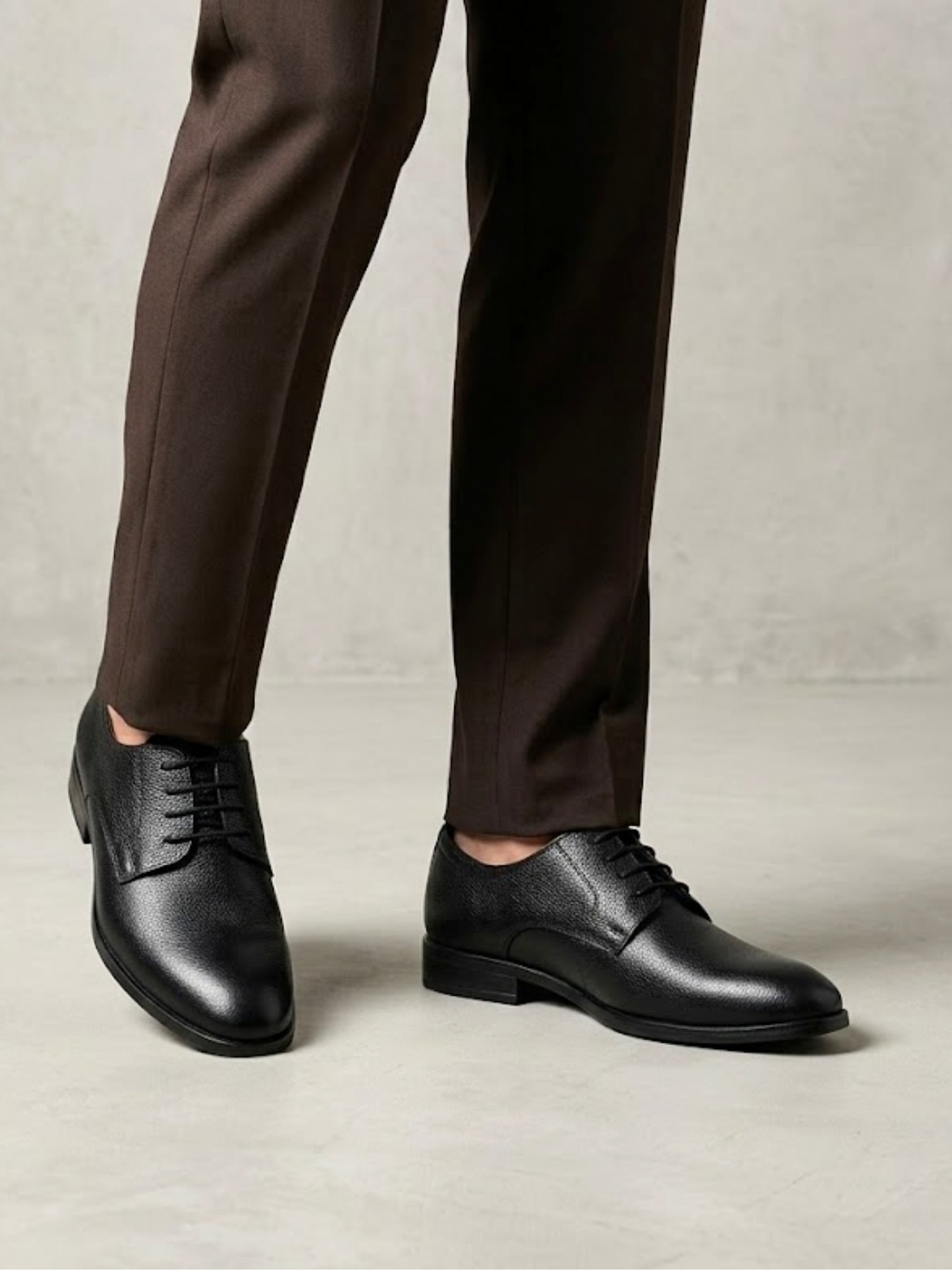 Black Leather Derby Shoes