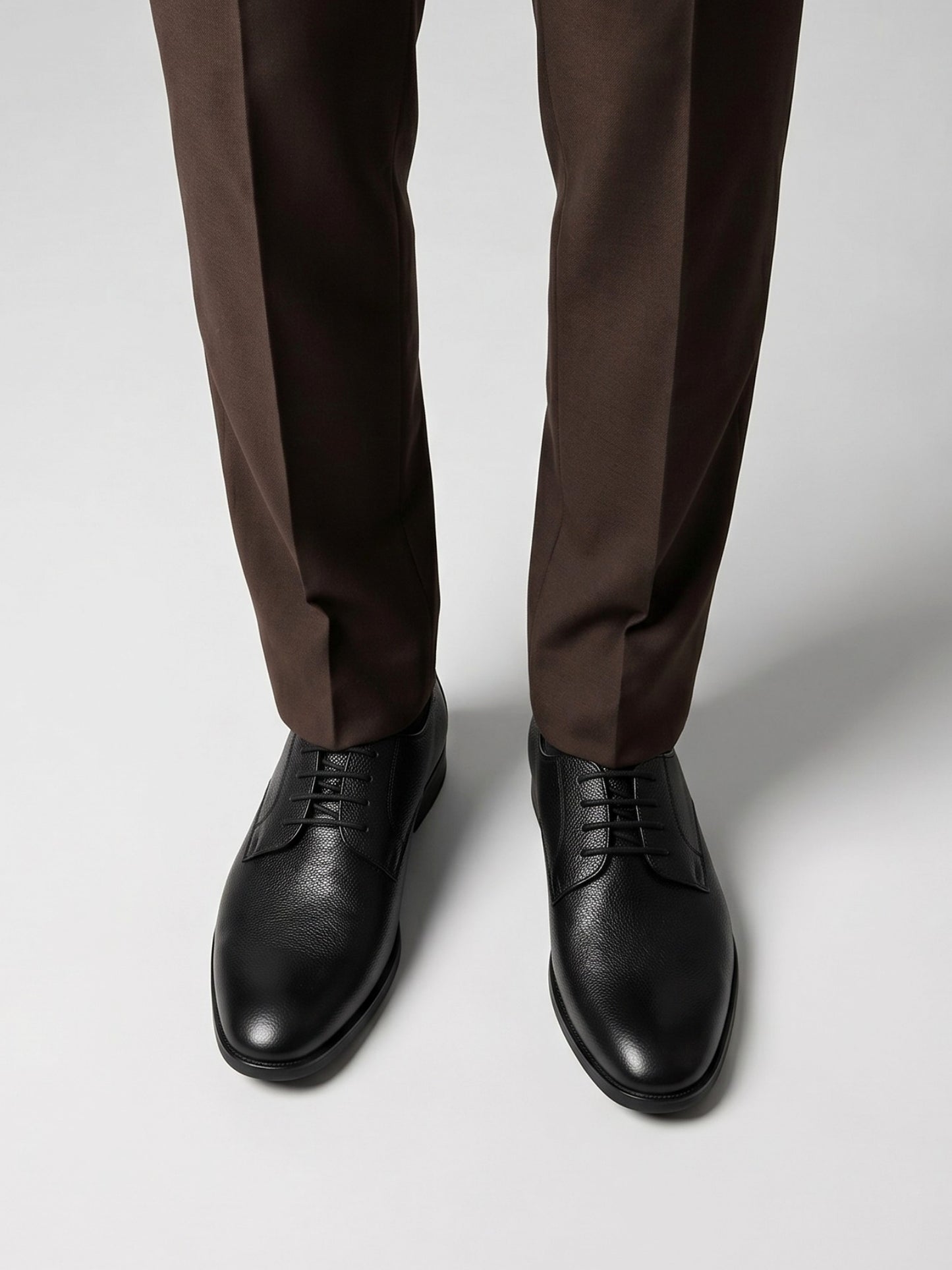Black Leather Derby Shoes