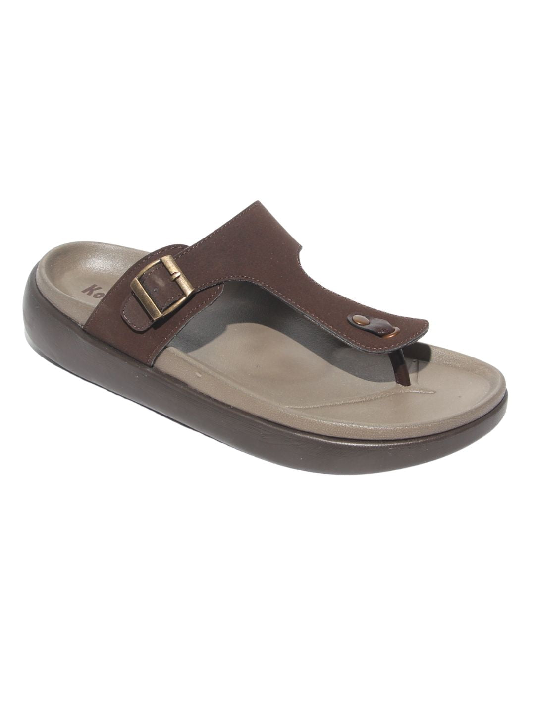 Men's Brown T-Strap Sandals