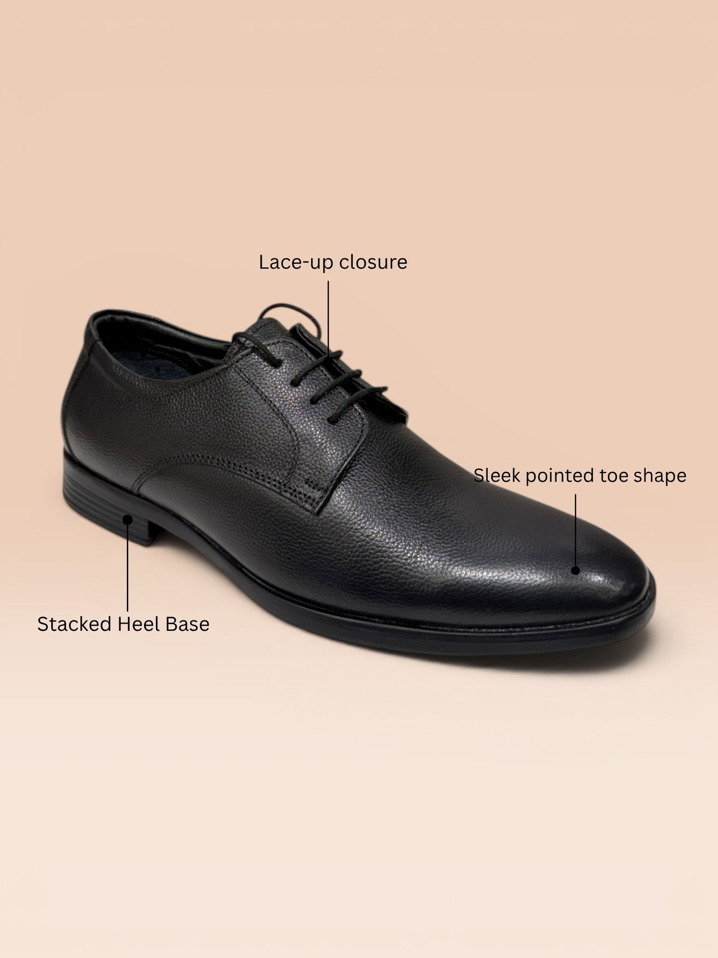 Black Leather Derby Shoes