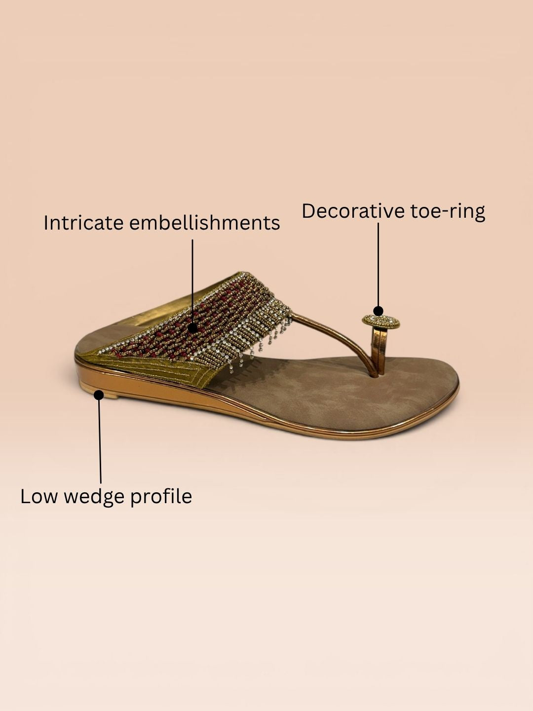 Brown Ethnic wedge Sandals