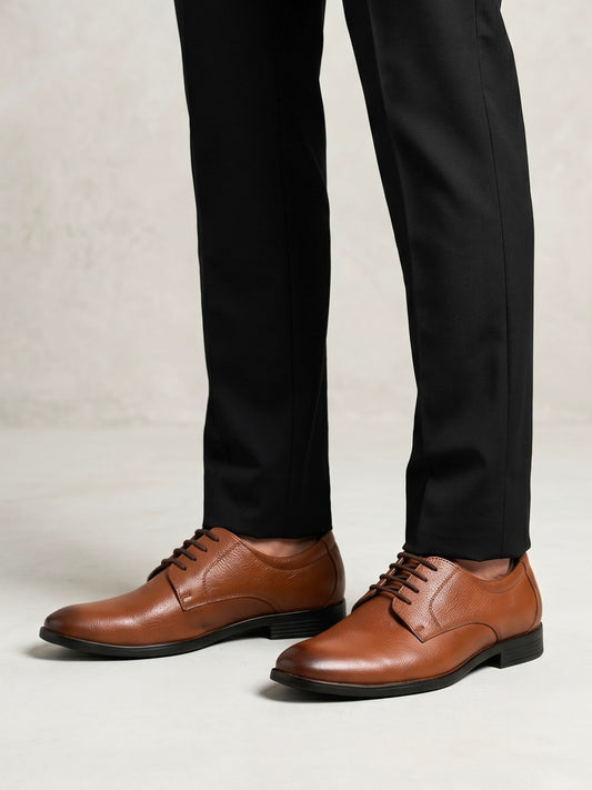 Tan Leather Derby Shoes
