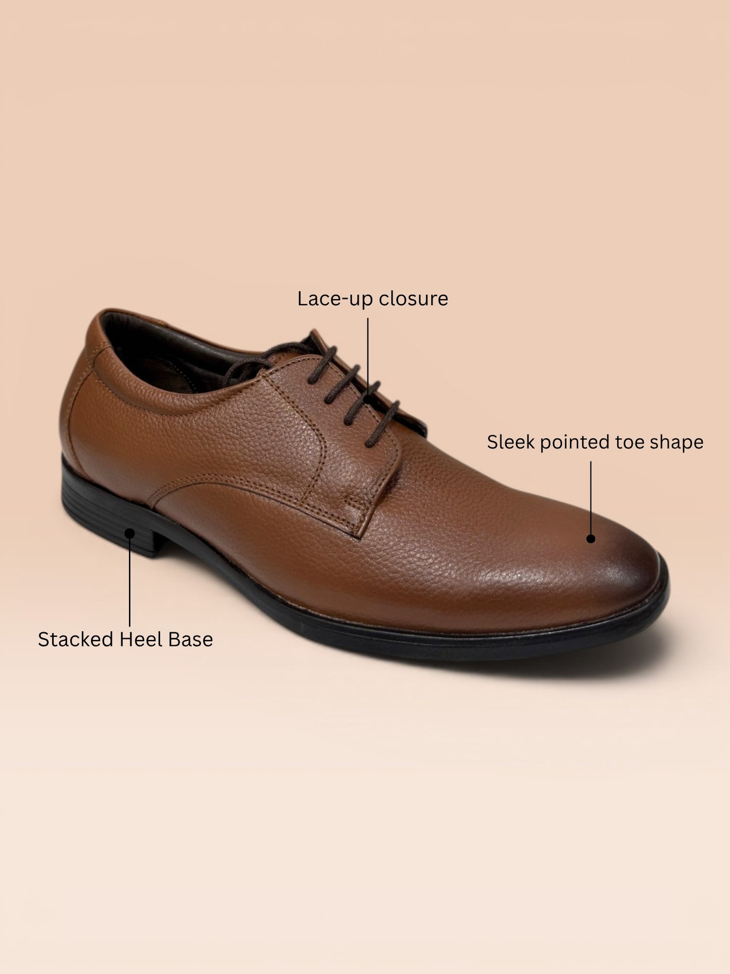 Tan Leather Derby Shoes