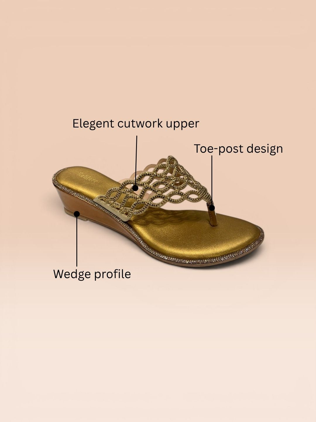 Tan Modern wedge sandals