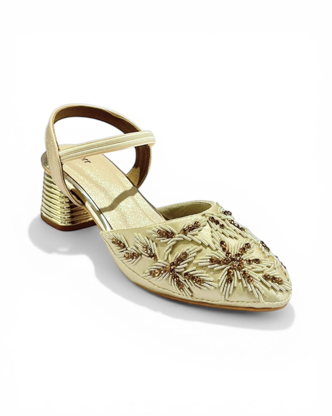 Beads Embellished Block Heels
