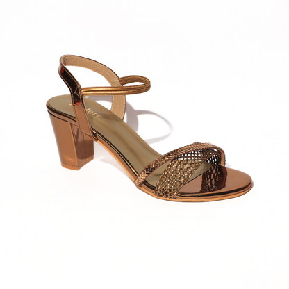 Mesh and Stone Strap with Ankle Strap