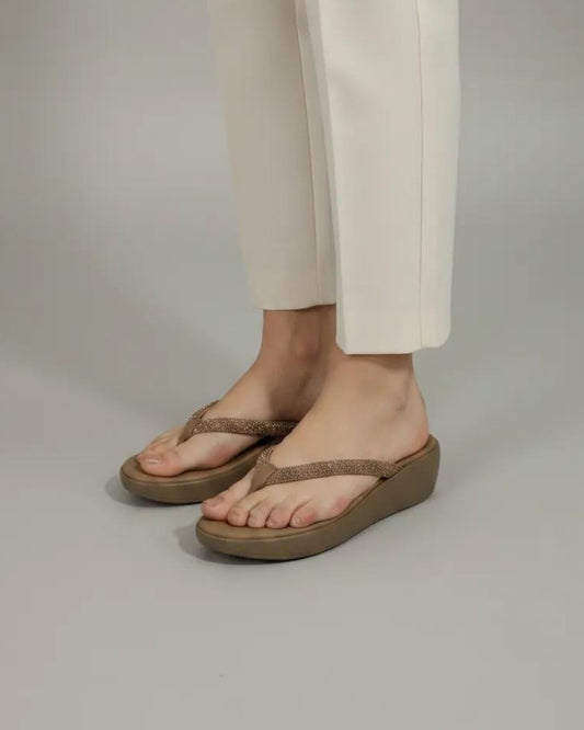 Gold Casual Wedge Sandals