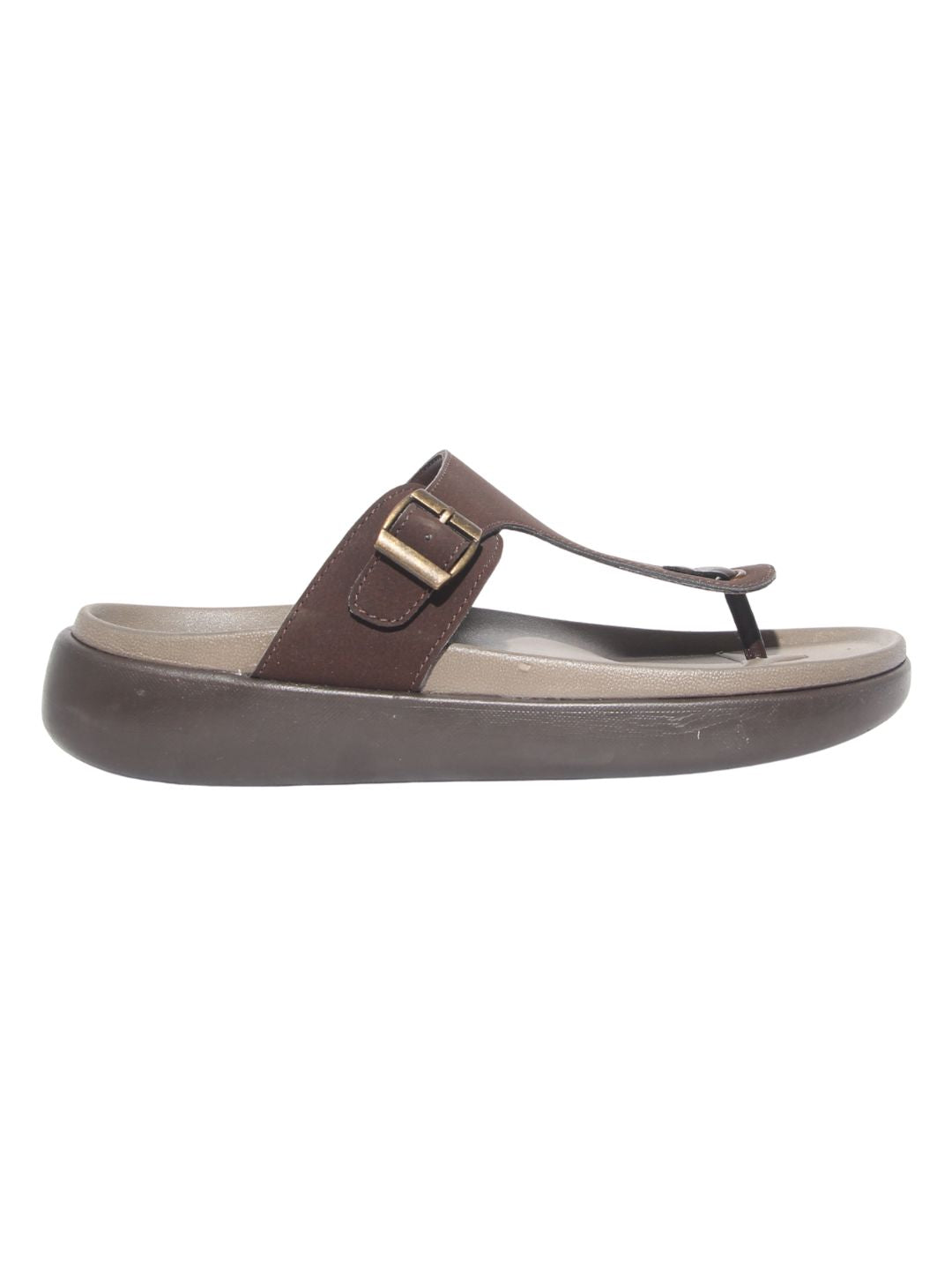 Men's Brown T-Strap Sandals