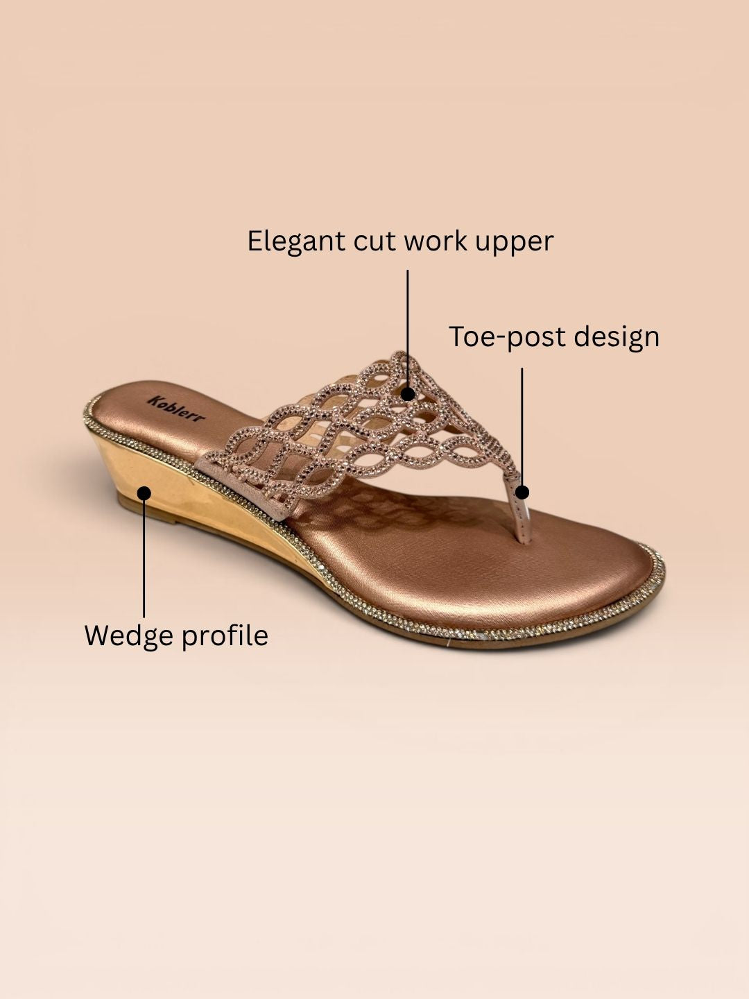 Rose Gold Modern wedge sandals