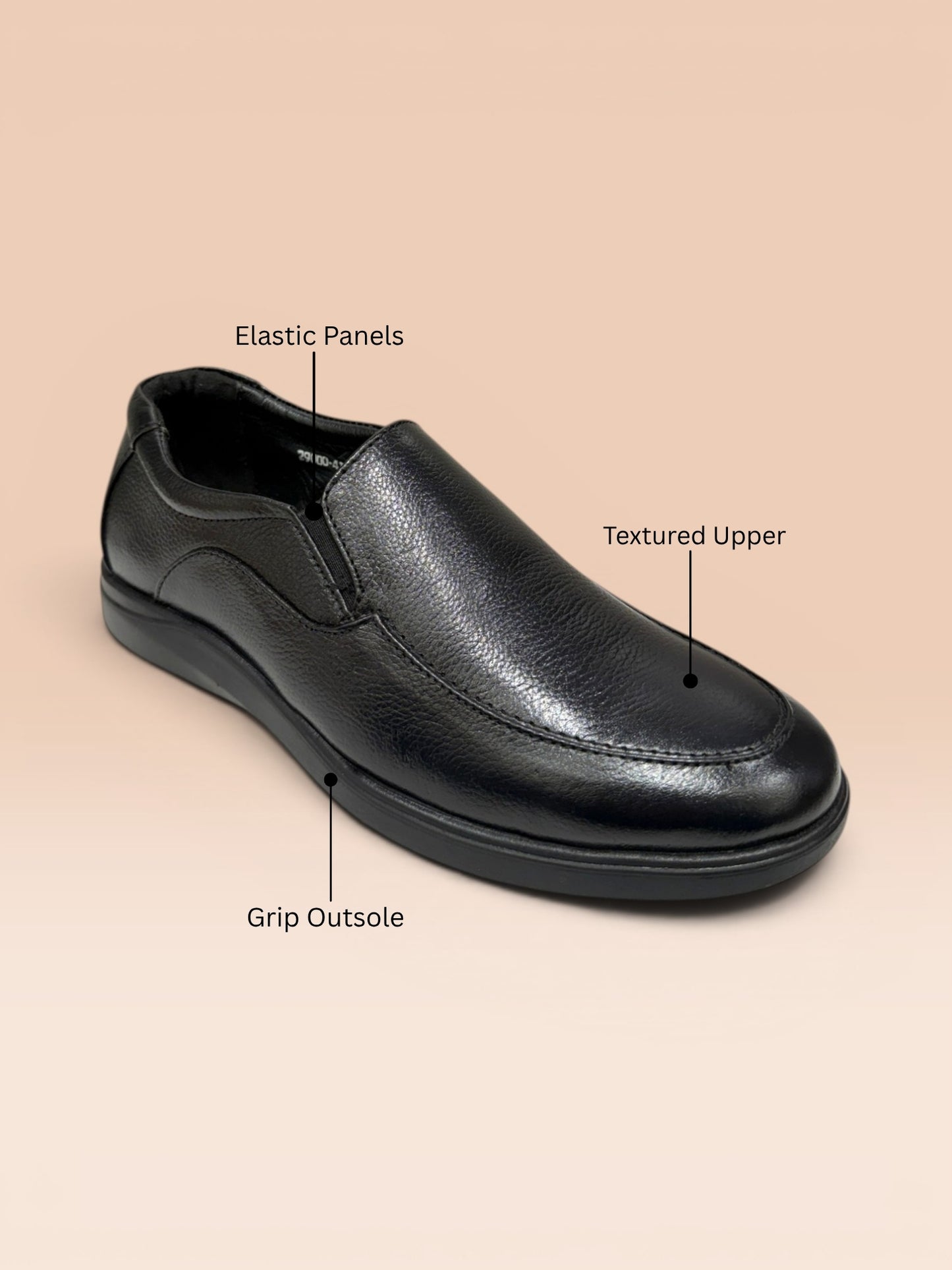 Black Ethnic Slip-On Shoes