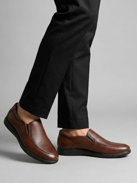 Tan Ethnic Slip-On Shoes