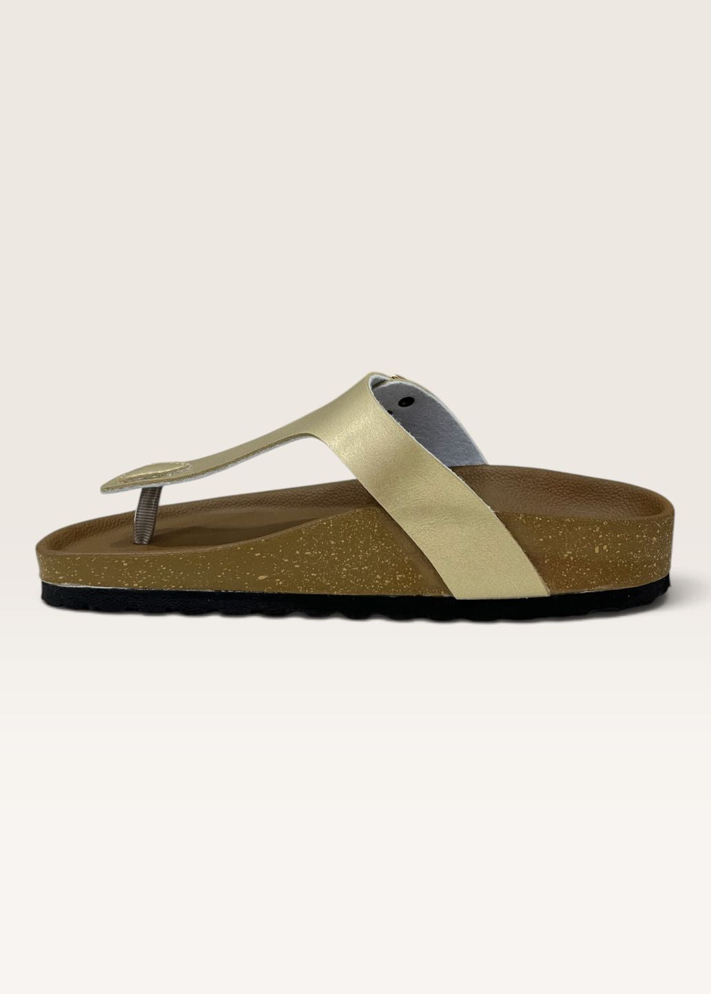 Gold T-Strap Sandals