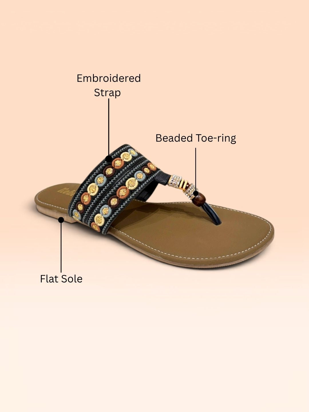 Black Casual Slip-On Sandals