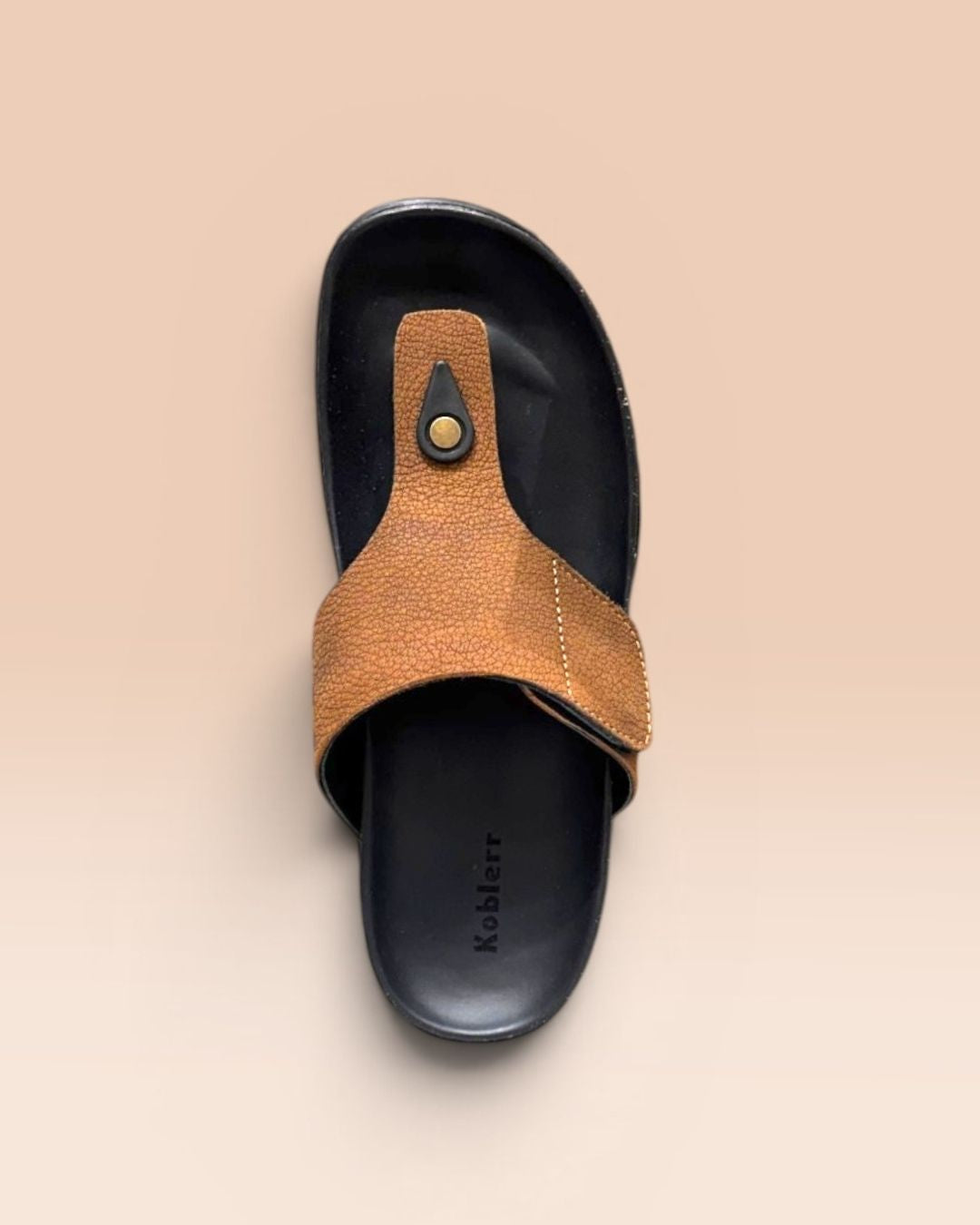 Tan T-strap comfort Sandals